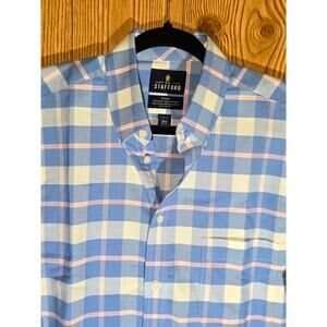 Stafford Travel 15.5 Fitted Wrinkle Free Oxford Button Down